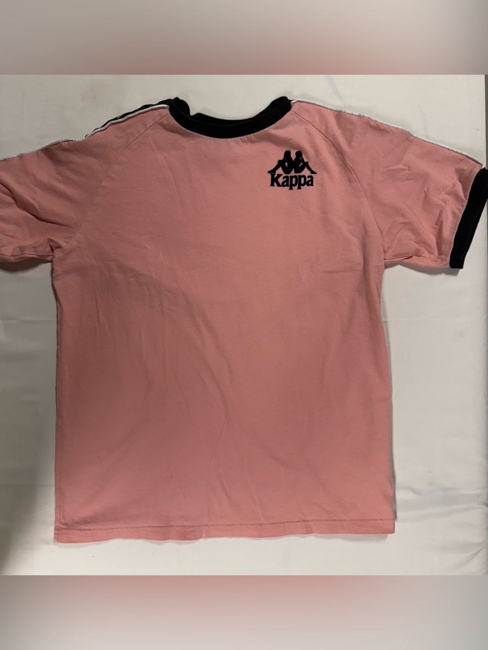Kappa Pink Black Logo T Shirt Omini Sporty Streetwear Retro Small